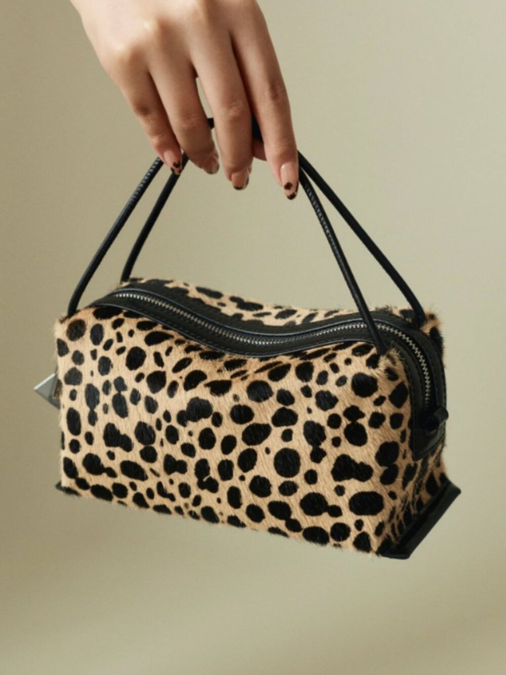 VERAFIED CHEETAH CALF HAIR CAFE MINI BAG PRELOVED